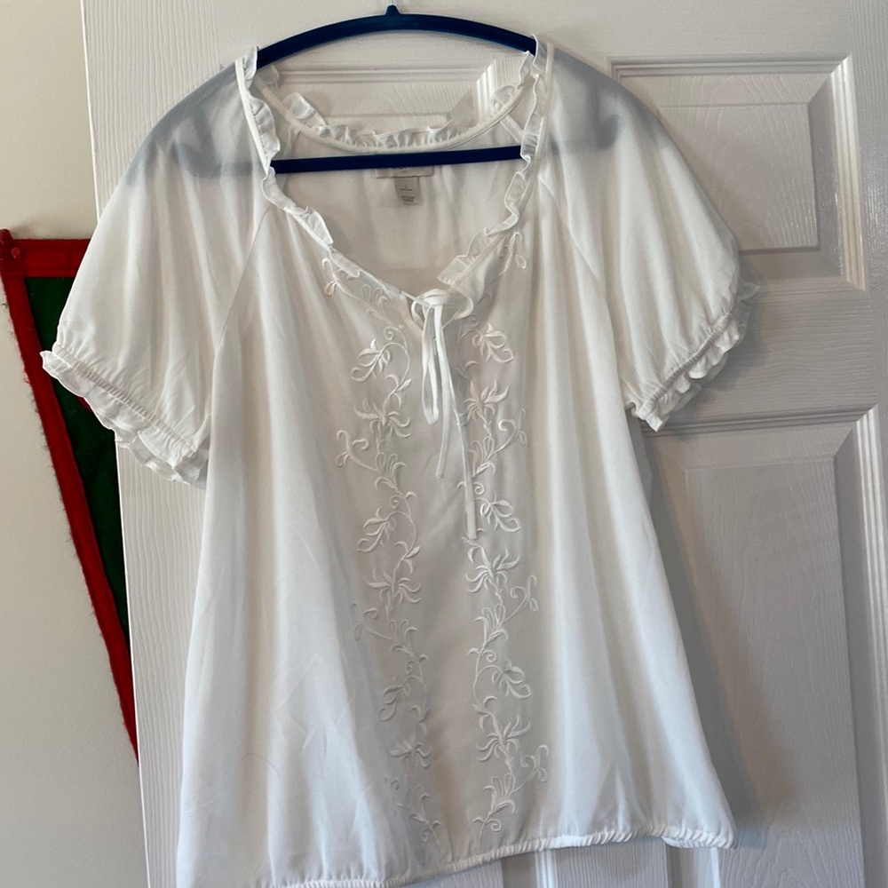 Never worn - no tags- Loft blouse - 100% polyester size L